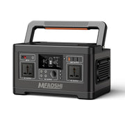MFAOSHI 500W 520Wh Portable Power Station with AC 110V, 3-Port 12V DC Dual USB Sockets for CPAP Home Camping Emergency Backup.